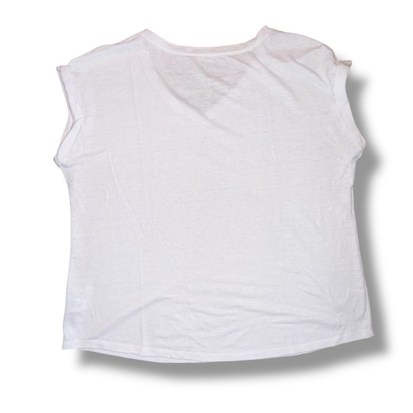 TALBOTS DROP SHOULDER V-NECK TEE - Plus 1X White - Picture 10 of 13